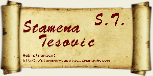 Stamena Tešović vizit kartica